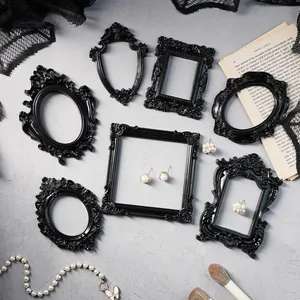 Vintage black baroque style small photo frames for aesthetic photography decoration