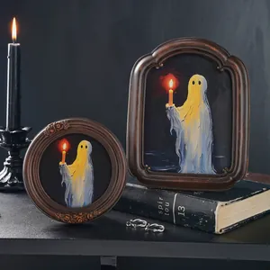 Halloween Geist Gemälde im Barockstil in Vintage-Rahmen für dunkle Gothic-Tischdeko