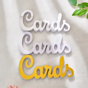 Decorative PVC foam board 'Cards' script letters in mirror gold silver and white