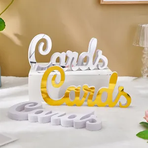 Minimalist PVC foam board Cards letter ornaments in gold and silver mirror finish