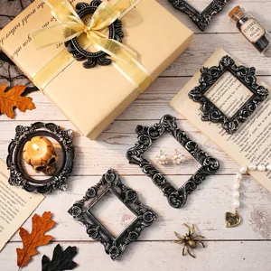 Mini cadres photo gothiques vintage noir-argent pour la photographie d'Halloween