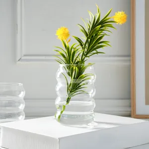Nordische minimalistische transparente Glas Wellen Vase Heimtextilien Hydrokultur Vase