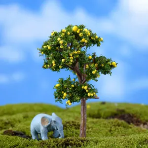 Macro view of miniature fruit tree model for DIY micro landscape sand table decoration