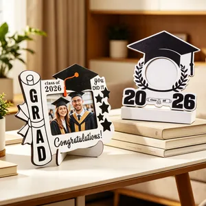 Cornici per foto in legno creative con tocco e pergamena per laureati della classe 2026