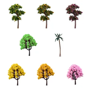 Collection of assorted mini artificial landscape trees for DIY sand table model decoration