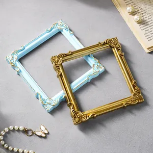 Vintage European court style relief square photo frames for jewelry photography props