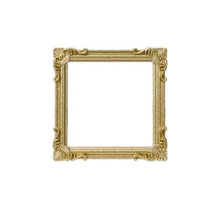 Ornate gold European-style relief square frame for jewelry display props