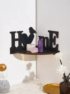 Creative wooden HOME bird corner shelf for rustic wall decor and small items display