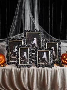 Marcos fotos Halloween resina con borde margarita 3D y bordes dorados vintage