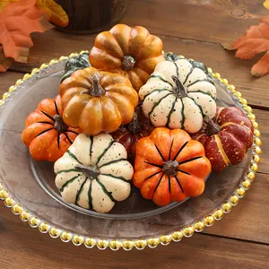 Zucca Artificiale Mini in Schiuma Realistica Dipinta Ornamento per Halloween Ringraziamento Autunno Raccolto Decorazione Casa Fotografia