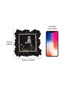 Comparación detallada del tamaño del marco de fotos fantasma de Halloween con smartphone 16,5 cm