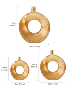 Größendiagramm für goldene Donut-Vasen aus Harz für kreative Tischdekoration