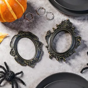 Γοτθικό vintage κάδρο μαύρο χρυσό με διακοσμητικά Halloween