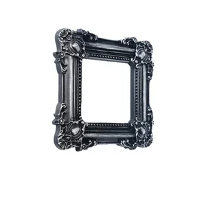 Vintage European style black and silver embossed resin frame for photography props