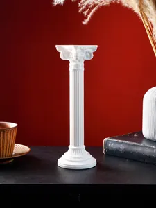 Candelabro retro de resina con columna romana blanca para decoración vintage hogar