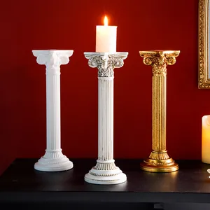 Candelabro de Resina de Columna Romana Retro Europeo Decoración de Mesa Vintage Para Accesorios de Fotografía de Boda
