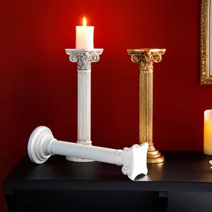 Candelabro retro de resina con forma de columna romana para hogar