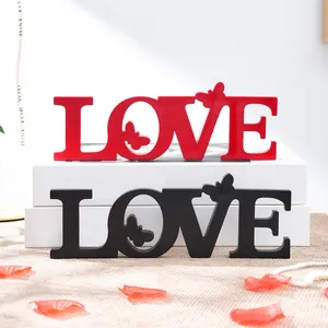 Ins style wedding butterfly love red letter decor, romantic wedding party ornament