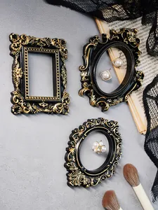 Set de marcos barrocos en miniatura negros y dorados para accesorios de fotografía