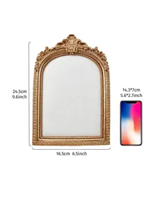 Vintage resin photo frame antique ornate baroque picture display stand for home decor prop.