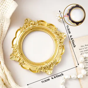 Vintage ornate gold magnetic photo frame for 3-inch polaroid photos, 11.2cm size