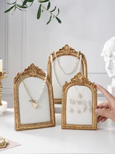 Vintage Resin Photo Frame Jewelry Display Stand Necklace Earring Storage Prop Detail Shot