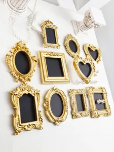 Viktorianische Vintage Gold Miniatur Bilderrahmen für DIY Fotografie Requisiten