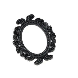 Vintage black Baroque mini oval photo frame for Halloween party decor and display