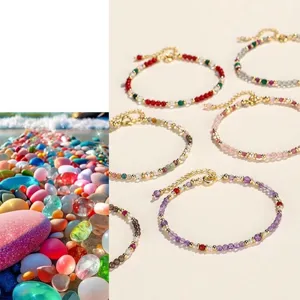 Pulsera de Cuentas de Piedras Naturales Multicolor Hecha a Mano para Mujer Amatista Malaquita Turmalina Joyería