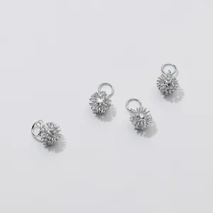 Ciondoli a pompon in argento sterling S925 per progetti di creazione di gioielli fai da te