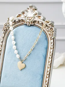 Exquisite vintage resin photo frame jewelry display stand with velvet backing and necklace