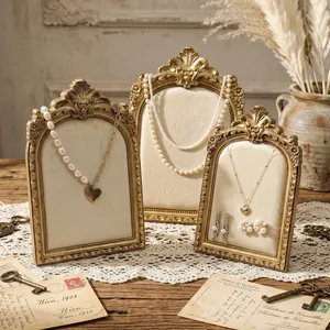 Resin photo frame jewelry display stand retro necklace storage rack photography props.