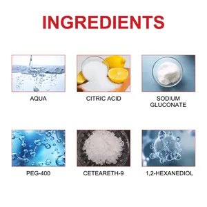Liste des ingrédients du convertisseur de rouille Rayhong incluant Aqua et acide citrique.