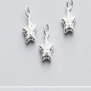 Gedetailleerd aanzicht van S925 sterling zilveren sterhangers voor DIY-sieraden maken.