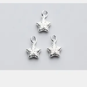 S925 Sterling Zilver Opengewerkt Pentagram Ster Hanger DIY Sieradenaccessoire Voor Armband Ketting Maken Minimalistisch Charm