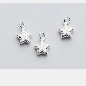 S925 sterling zilveren holle ster hangers voor DIY handgemaakte sieraden accessoires