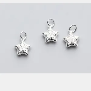 Drie S925 sterling zilveren holle ster hangers voor DIY handgemaakte sieraden ontwerpen