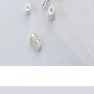 Détail des perles d'espacement cylindriques creuses en argent S925 pour bijoux DIY