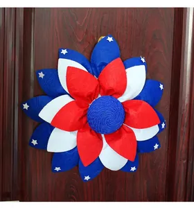 Patriotische USA Onafhankelijkheidsdag decoratieve krans met rood wit blauwe sterren