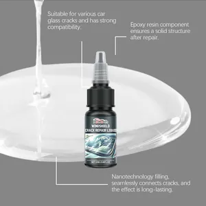 Detailed view of Homonth windshield crack repair liquid for professional car glass restoration