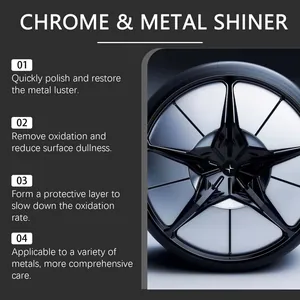 Effektiver Chrom- und Metallglänzer zur Wiederherstellung von Felgen und Oxidation.