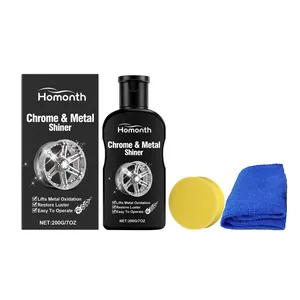 Homonth Metallpolierpaste Chrom Restaurator Für Autoreinigung Oxidationsentfernung Polierer Set Mit Schwamm Und Handtuch