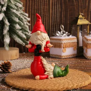 Creative Christmas yoga gnome figurine set for festive desktop decoration