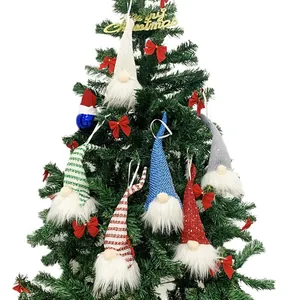 Adornos de gnomos navideños nórdicos hechos a mano con gorros puntiagudos y barbas