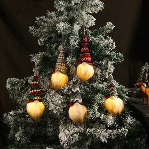 Handmade glowing Christmas gnome ornaments for festive tree decorations and holiday gift