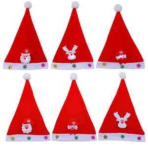 LED pluche kerstmutsen set voor kinderen met kerstman, sneeuwpop en rendier ontwerpen