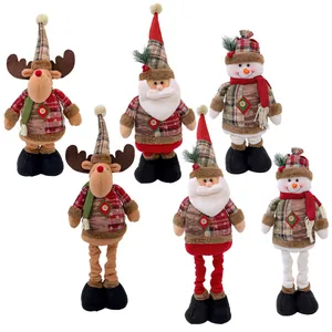 Christmas telescopic plush dolls featuring Santa Claus, Snowman and Reindeer ornaments