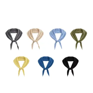 Versatile minimalist knit hollow triangle scarf shawl in 7 different colors for women