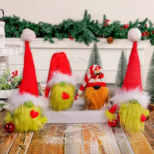 Decoración de Muñeca Sin Rostro de Gnomo de Navidad Corazón Rojo Adorno de Mesa de Felpa Tomte Sueco para Decoración de Fiesta en el Hogar de Navidad