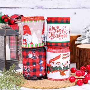 Festive Christmas DIY ribbon rolls featuring Santa Claus and gnome designs for holiday decor
